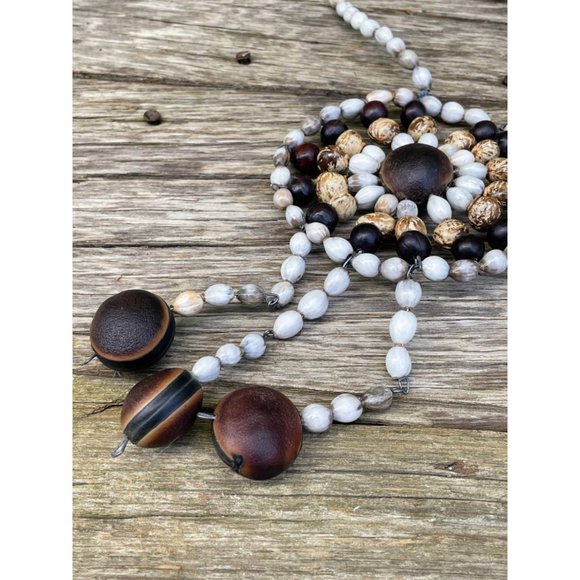 Vintage Hippy Festival HUGE Medallion Seed/Nuts Pendant NEcklace - Picture 10 of 11